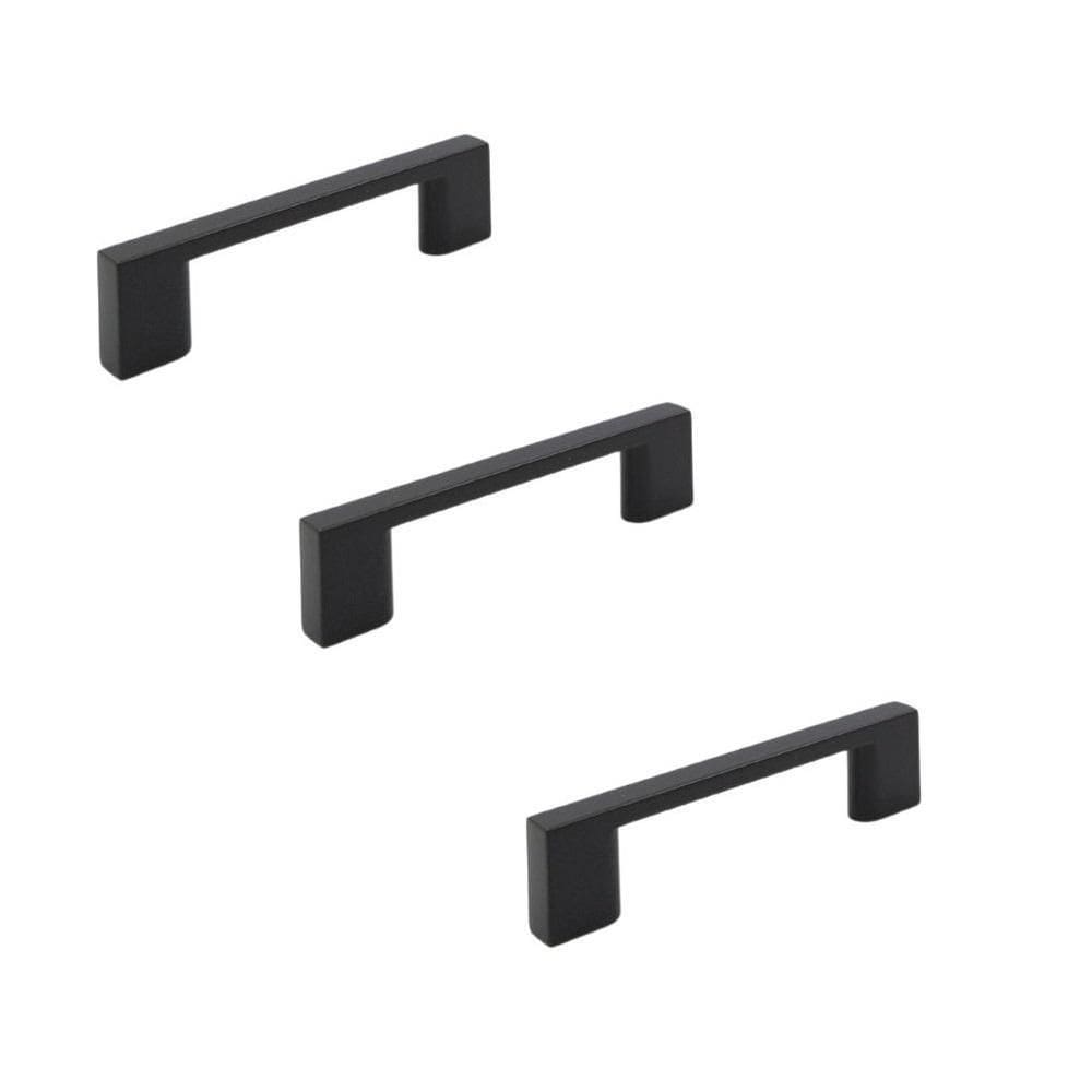 Kit 3 Puxador Preto Fosco Il 950 Italy Line Metal 64Mm