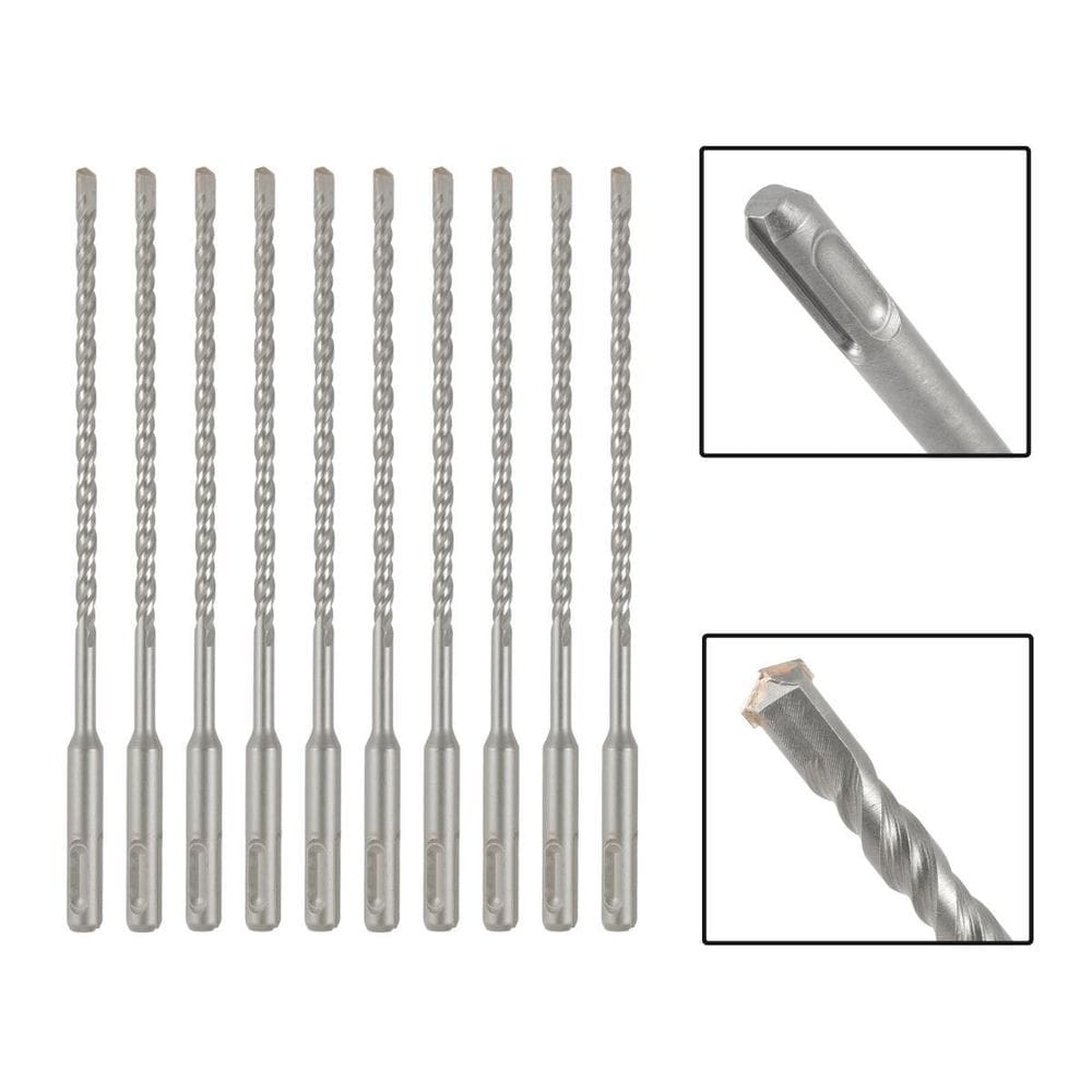 Jogo 10 Brocas Sds Plus 6X310 Mm Aço Carbono Tungstênio