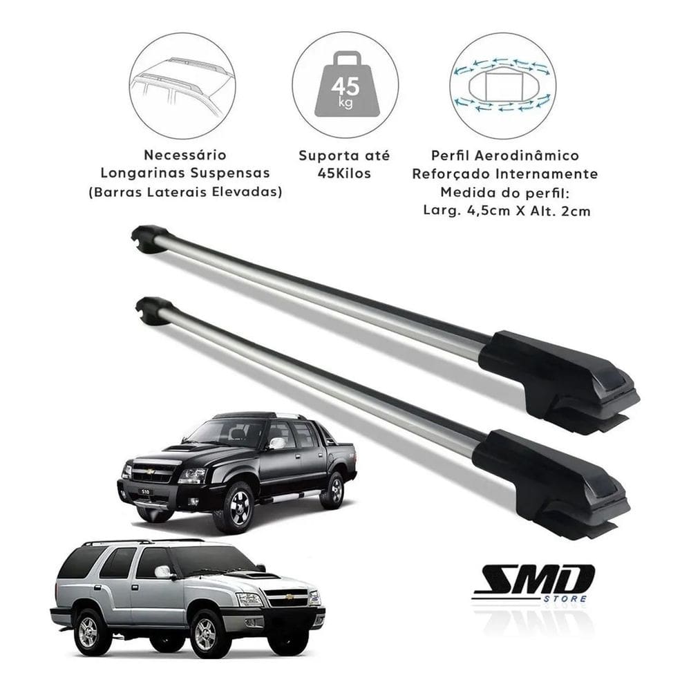 Rack Travessa Teto Gm S10 Cab. Dupla E Blazer 1995 A 2012