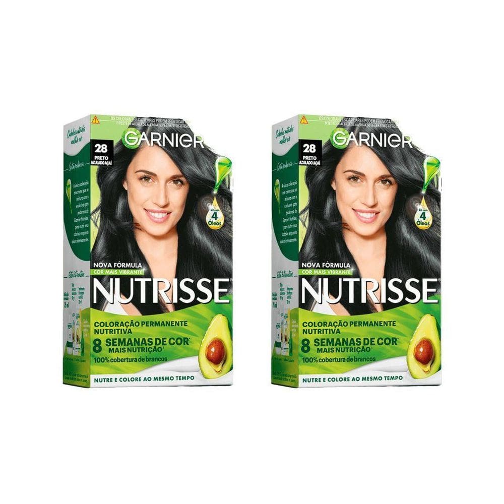 Coloraçao Nutrisse 28 Preto Azulado Acai - Kit Com 2Un