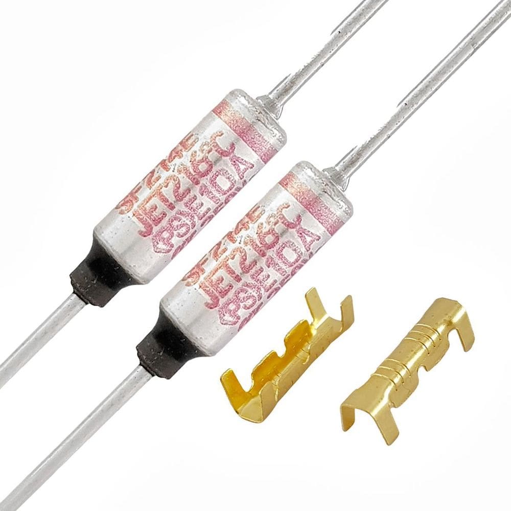 Fusível Térmico 216C Graus 10A 250V 2 Pçs + 4 Terminais Luva