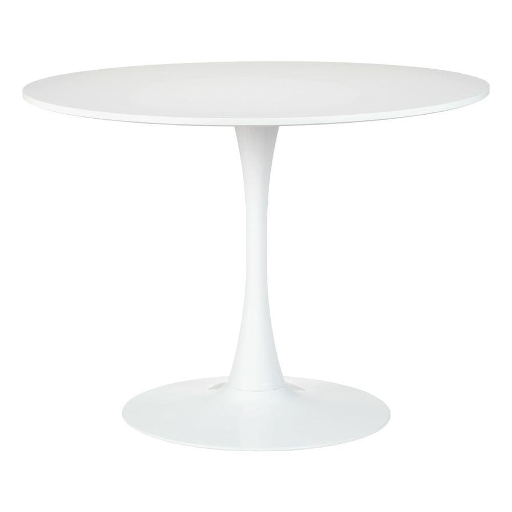 Mesa Saarinen Tulipa Redonda 100Cm Tampo Madeira Branca 5 Lu