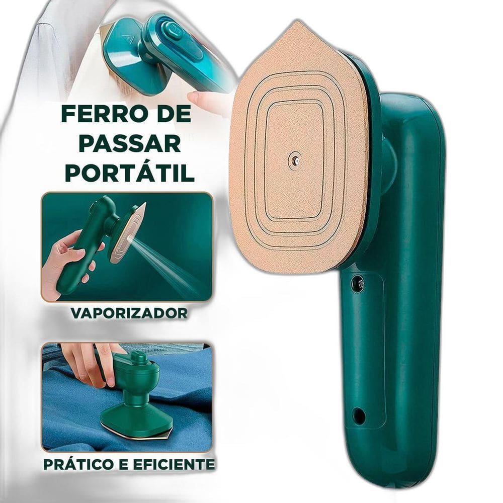 Mini Ferro de Passar Viagem - À Vapor Turbo - Bivolt