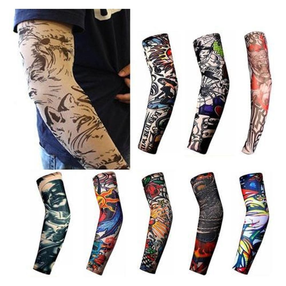Manguito Manga Tipo Tatuagem Tatoo Par Variados