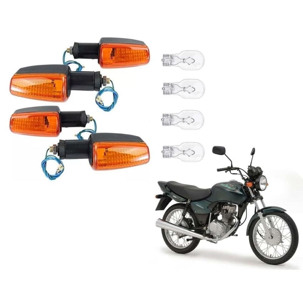 4 Pisca Com Lampadas Cg Titan Fan 125 150 Cbx 250 Cb Xre 300