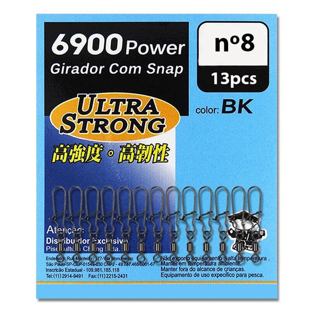 Girador Com Snap 6900 Reforçado Para Pesca V-Fox