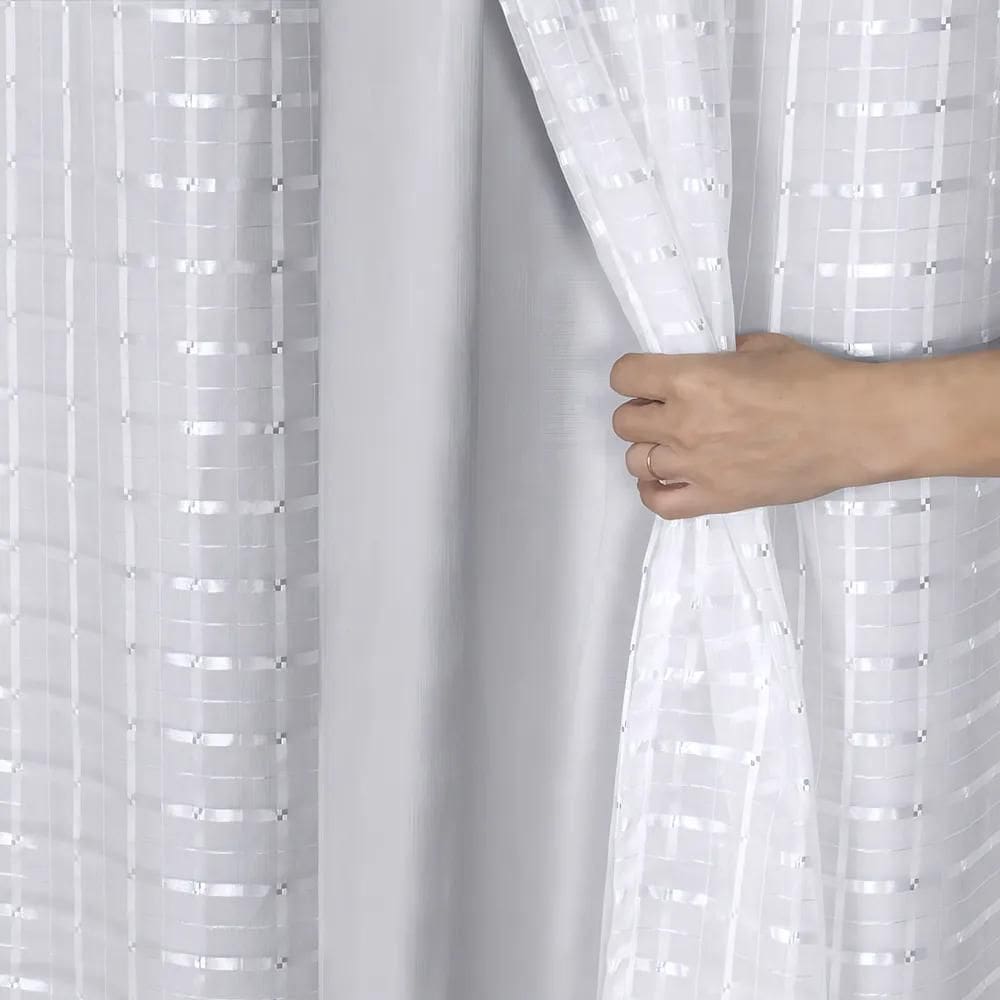 Cortina Blackout Pvc + Tecido Voil 2,80 X 1,60 Sala Quarto C