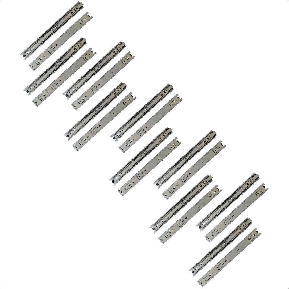 20Corrediças Telescópicas 25Cm Gaveta Trilho Zinca. 10Pares