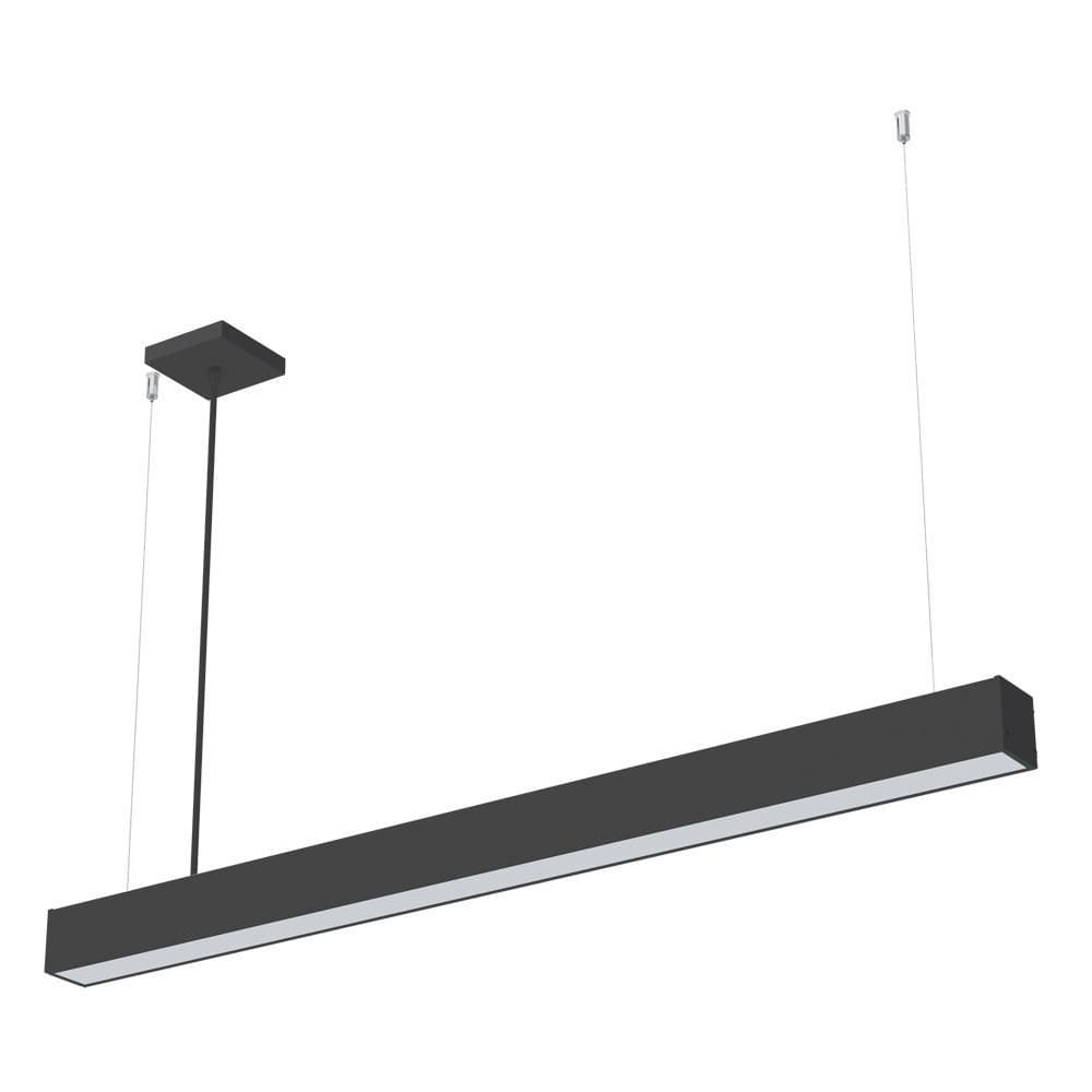 Lustre Pendente Taschibra Vetor Linear Led 35W Preta 6500K
