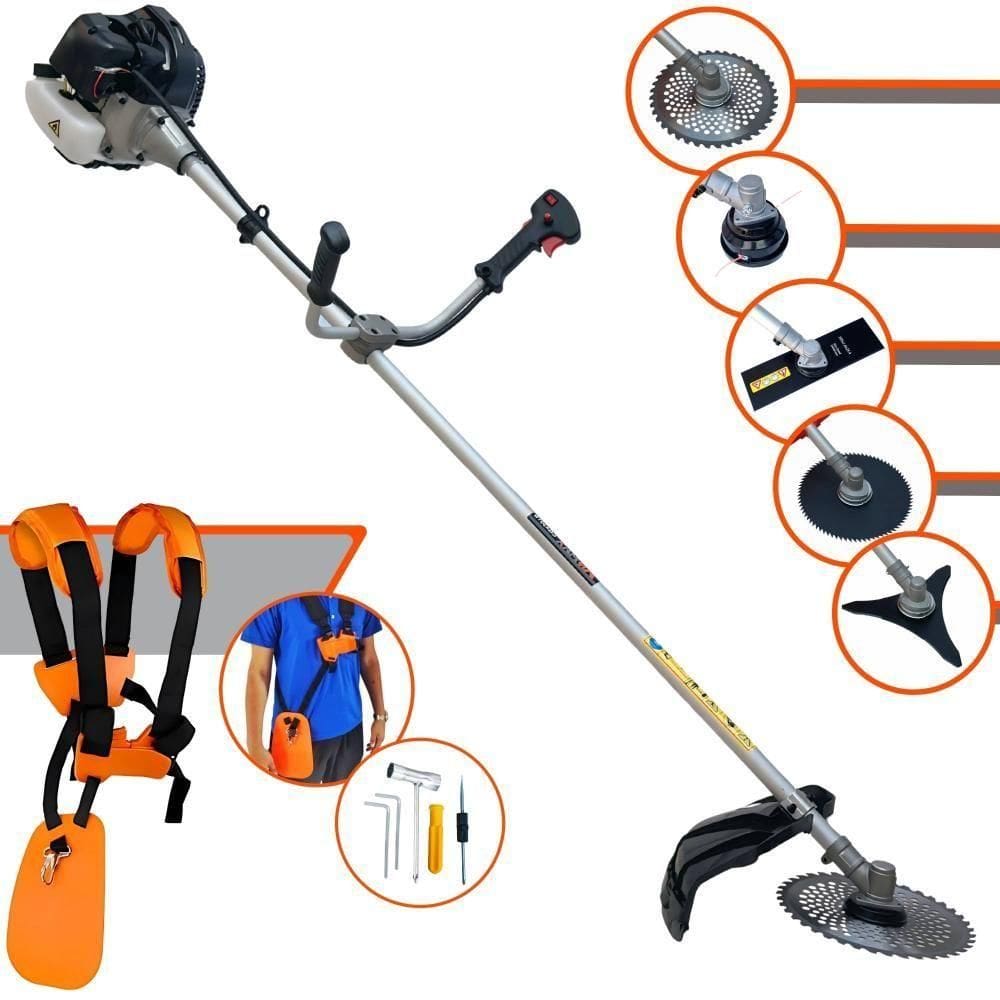 Roçadeira 43cc Cg430b Com Facas 2p, 3p, 40d, 80d + Carretel