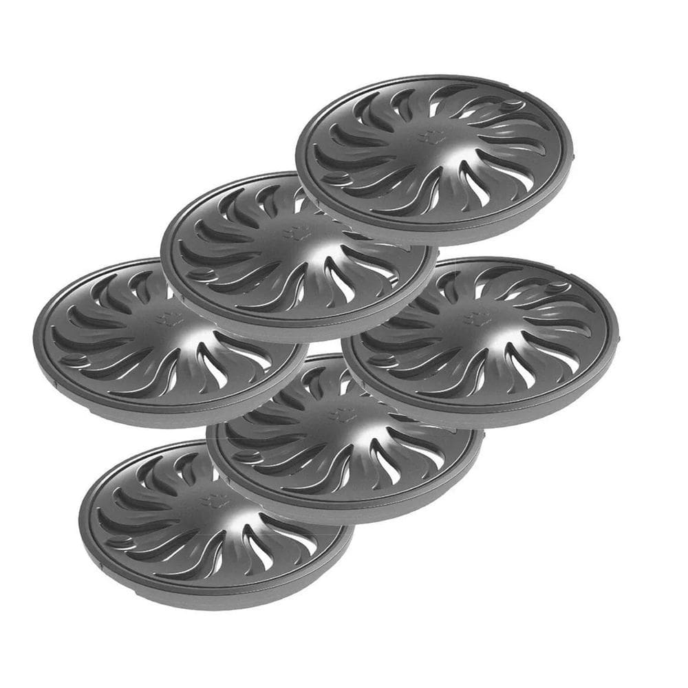 Kit 6 Un Grelha Abre/Fecha Redonda Cor Titânio Dn100 Tigre