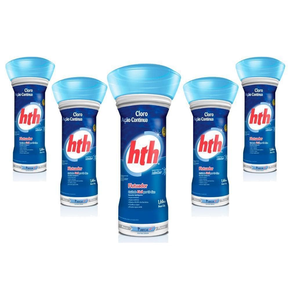 Kit Com 5 Unidades Flutuador De Piscina Advanced 1,66Kg Hth
