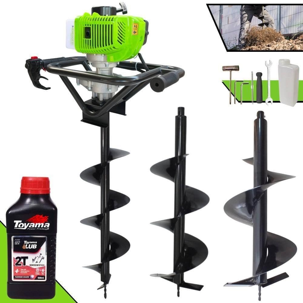 Trado Motorizado Menegotti Mps52 + 3 Brocas + óleo Toyama 2t