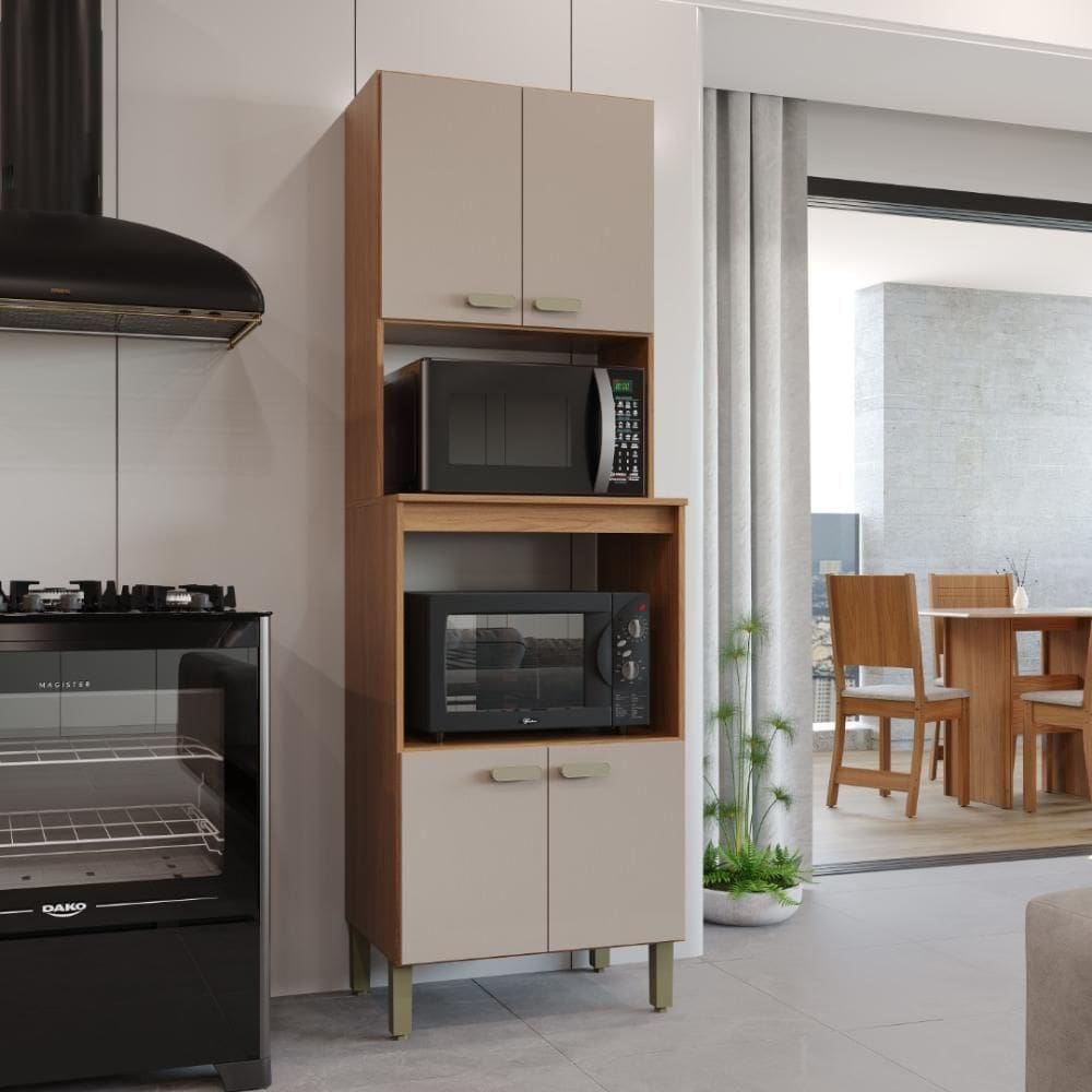 Torre Quente Modulada Para Forno Fidelitá Mariana 65cm 4 Portas Freijó/camurça