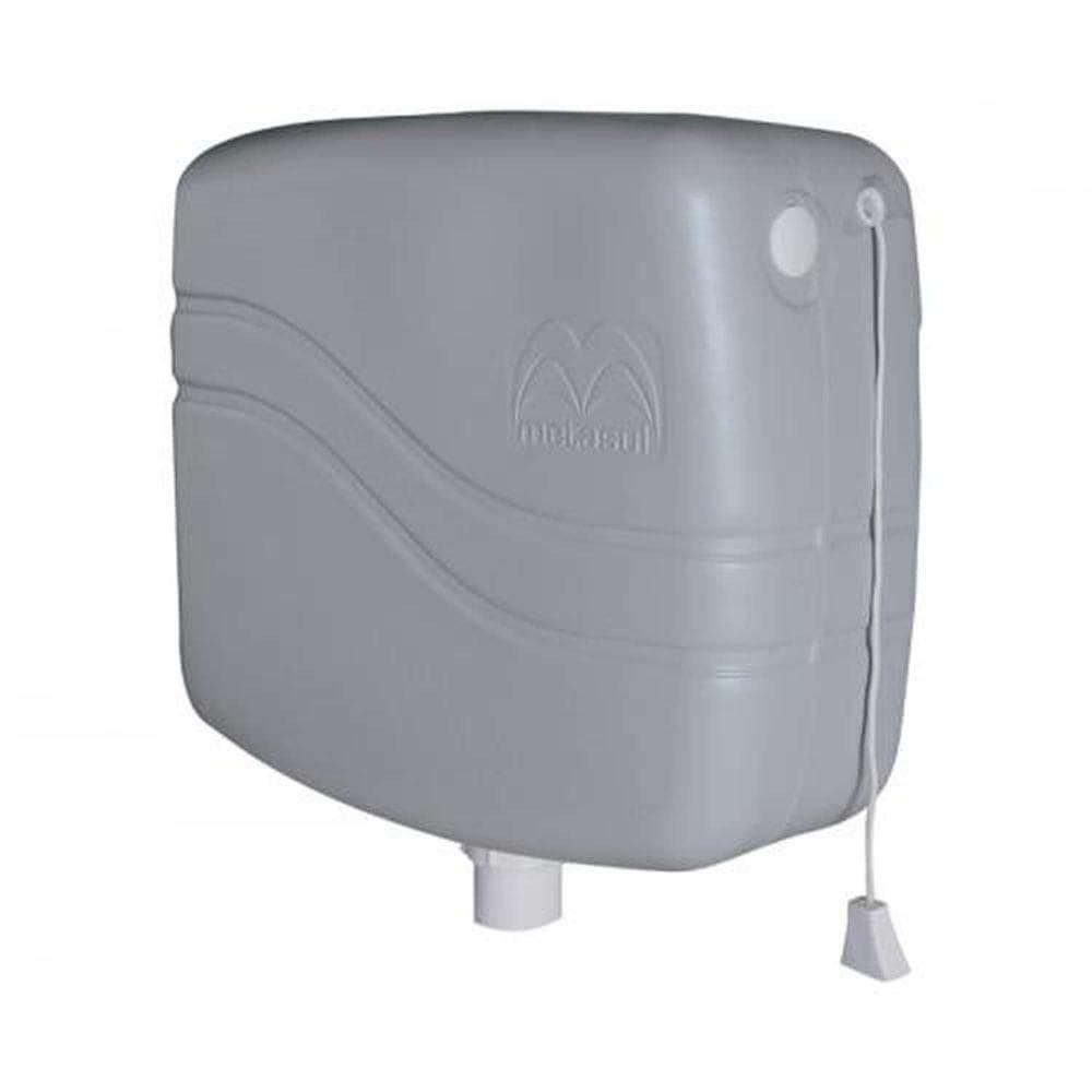 Caixa Descarga Cinza 9 Litros Metasul Polietileno Alta Densidade 35x17x31 - Vazão 1,3 L/s 1/2 40mm