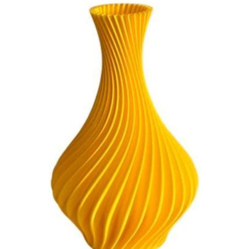 Vaso Plantas Modelo Espiral Amarelo - Jarro Decoração 18Cm