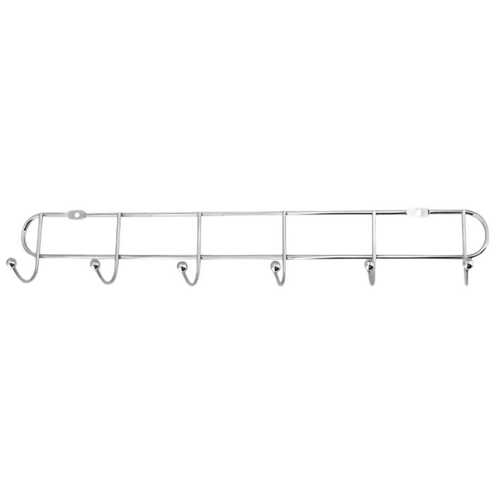 Kit 4 Cabides De Parede Inox Com 6 Ganchos 35Cm Organizador
