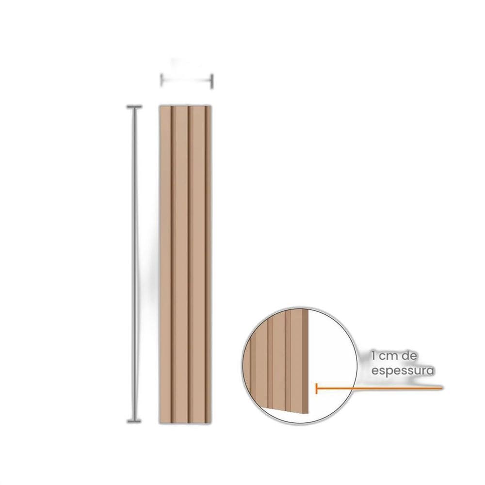 Painel Ripado Eva Laminado Autocolante 10Cm Play Creme - 10M