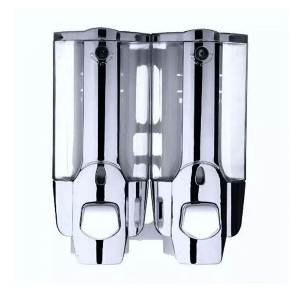 Dispenser Duplo Shampoo Sabonete Alcool Gel Hotel Casa