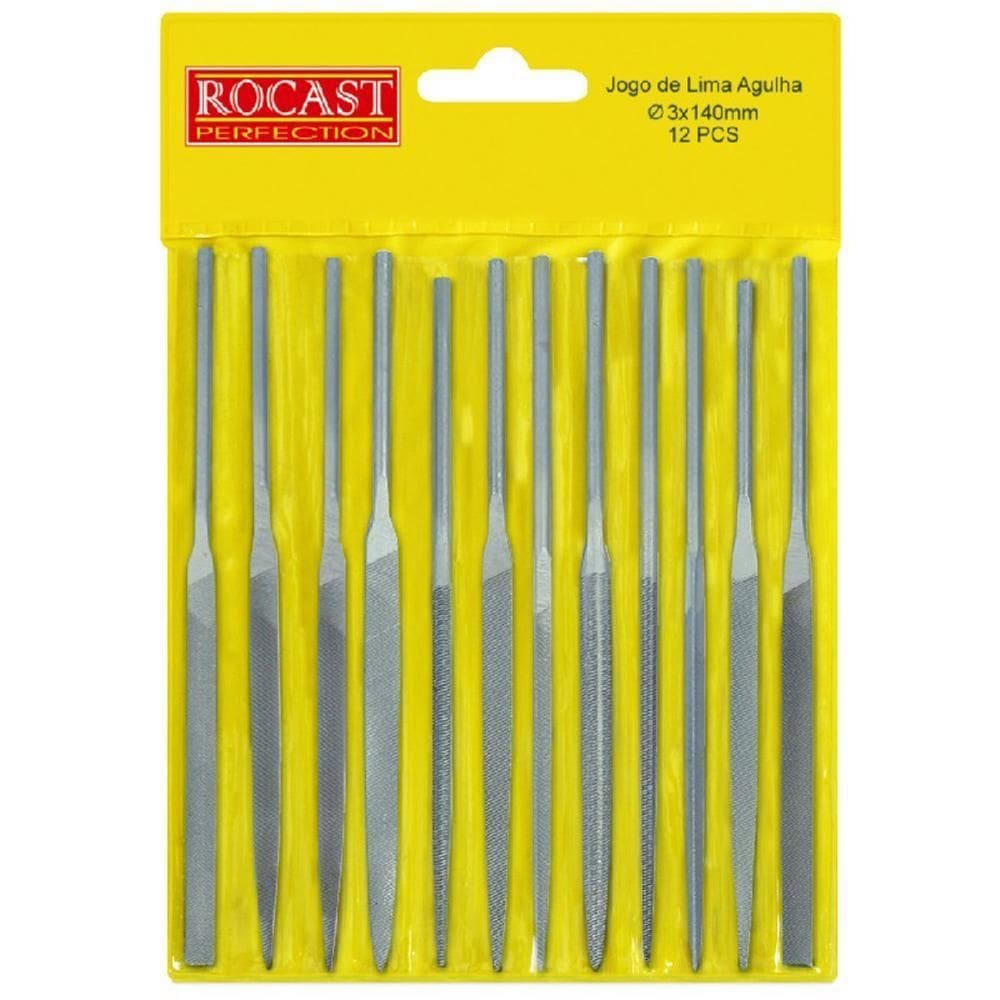 Jogo De Limas Agulha 140Mm - 12 Peças 39,0070 - Rocast