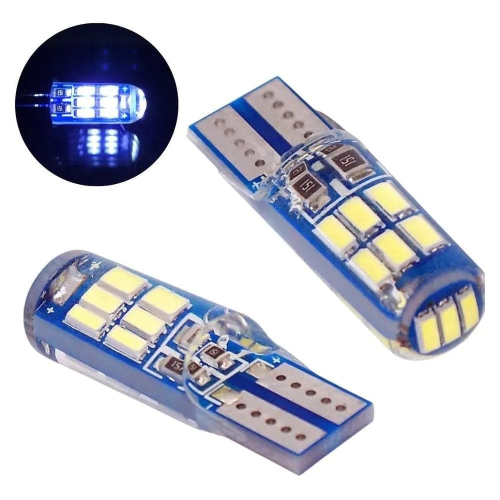 Par Pingo T10 Ultra Led Canbus Silicone Efeito Xenon 8000K