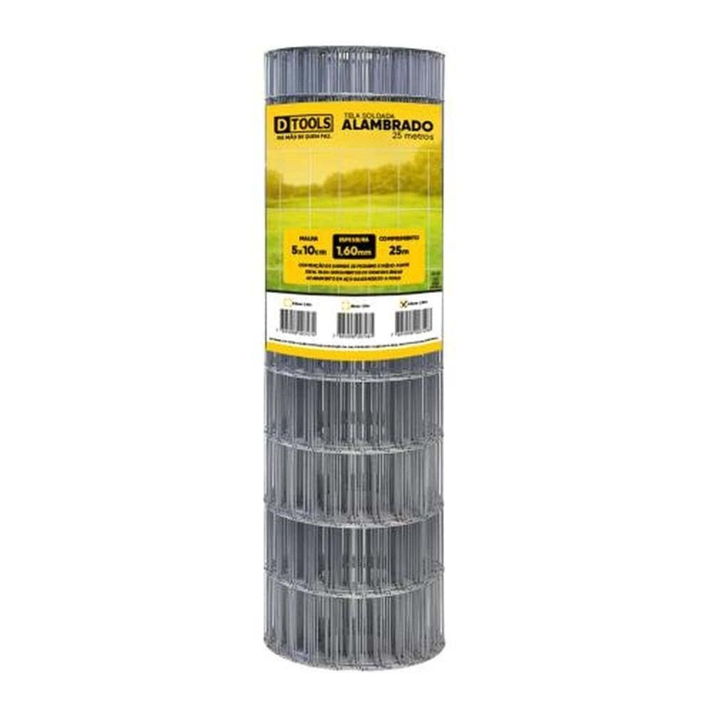 Tela Alambrado 25x1,50m Fio 1,6mm Malha 5x10cm - Dtools