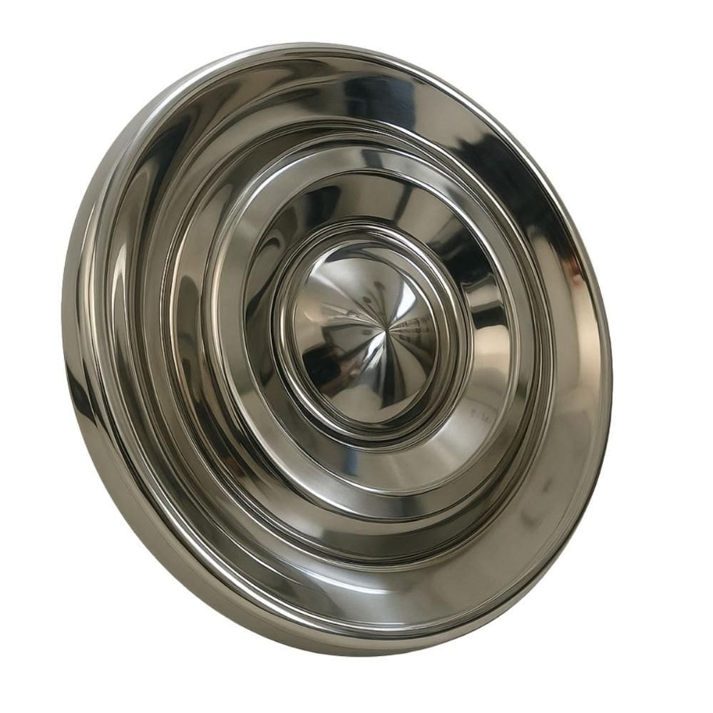 Fruteira Centro Mesa Inox Bandeja Redonda Grande 50cm Allene