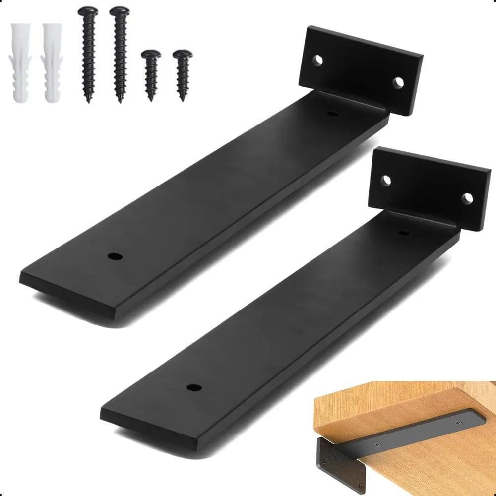 20Cm - Mão Francesa Cantoneira Preta Invisível - Rio Design9