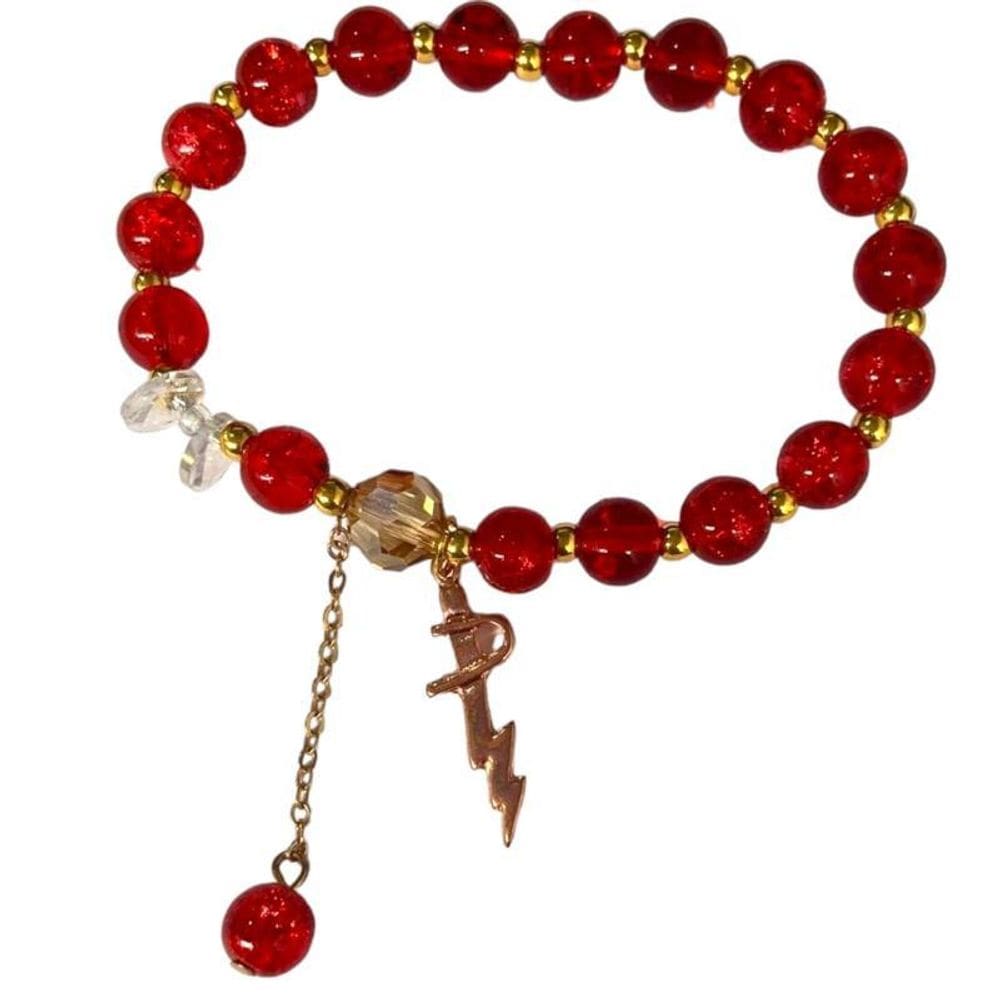 Pulseira Bialluz Iansã Vermelha Espada-Raio Cristal Silicone