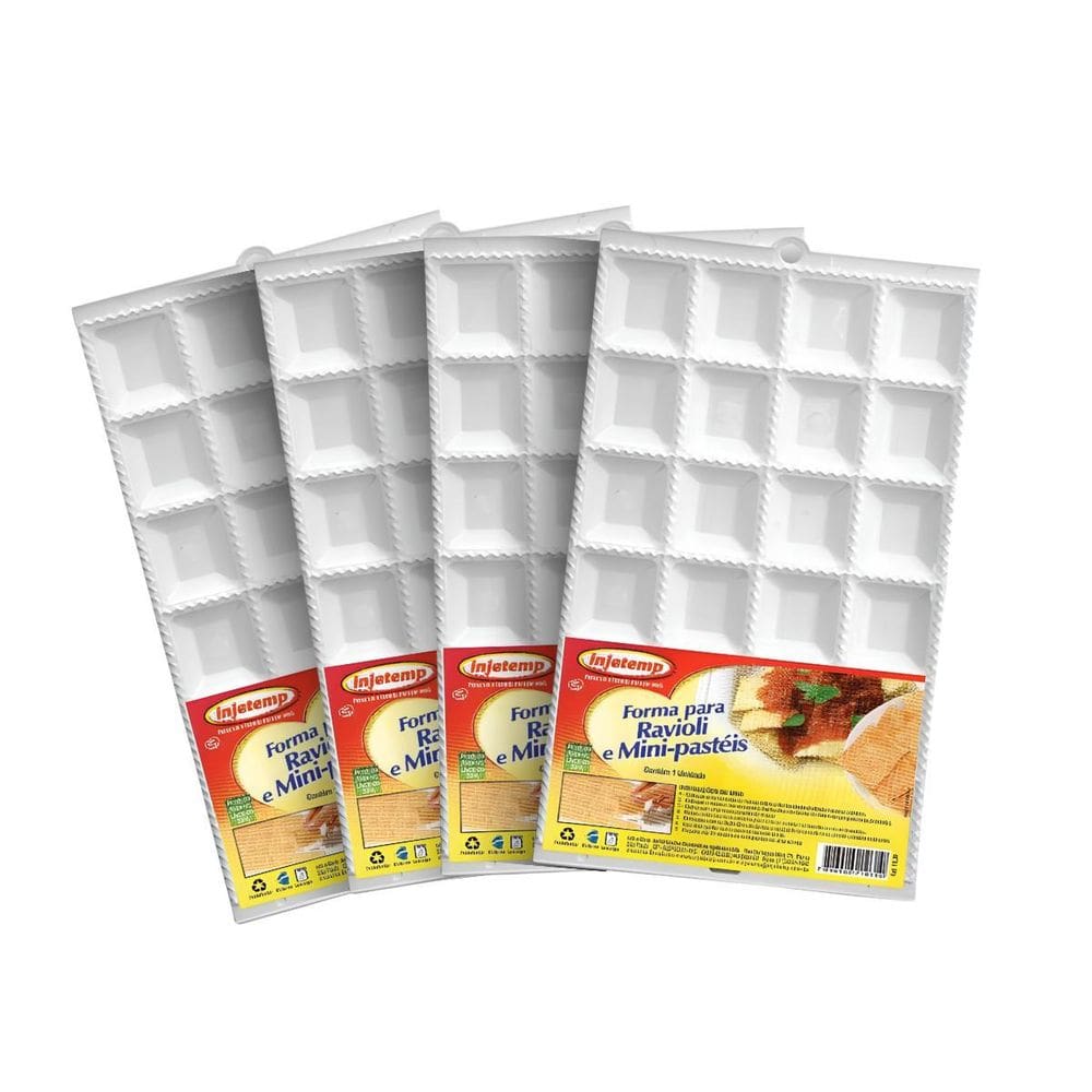 Kit 4 Forma Ravioli E Mini Pastel Faz 24 Por Vez
