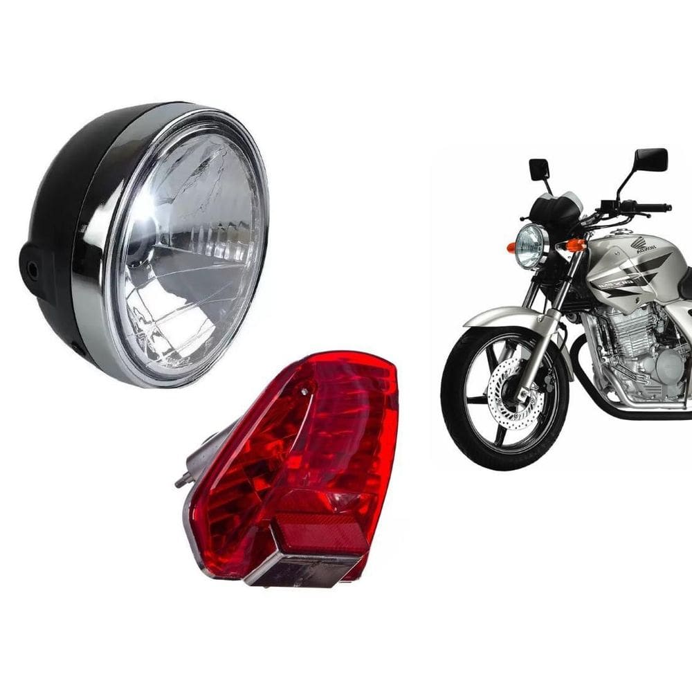 Farol Aro Cromado + Lanterna Cbx 250 Twister 2001 Ate 2008