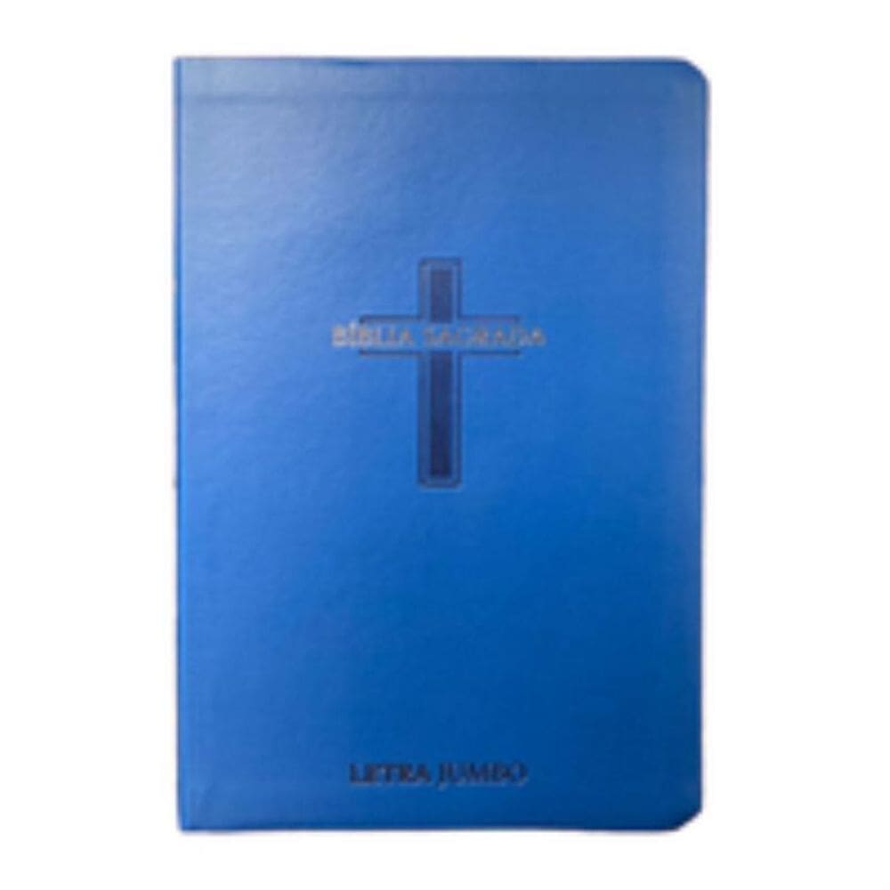 Bíblia jumbo arc full color capa pu luxo c/ harpa - Cruz azul