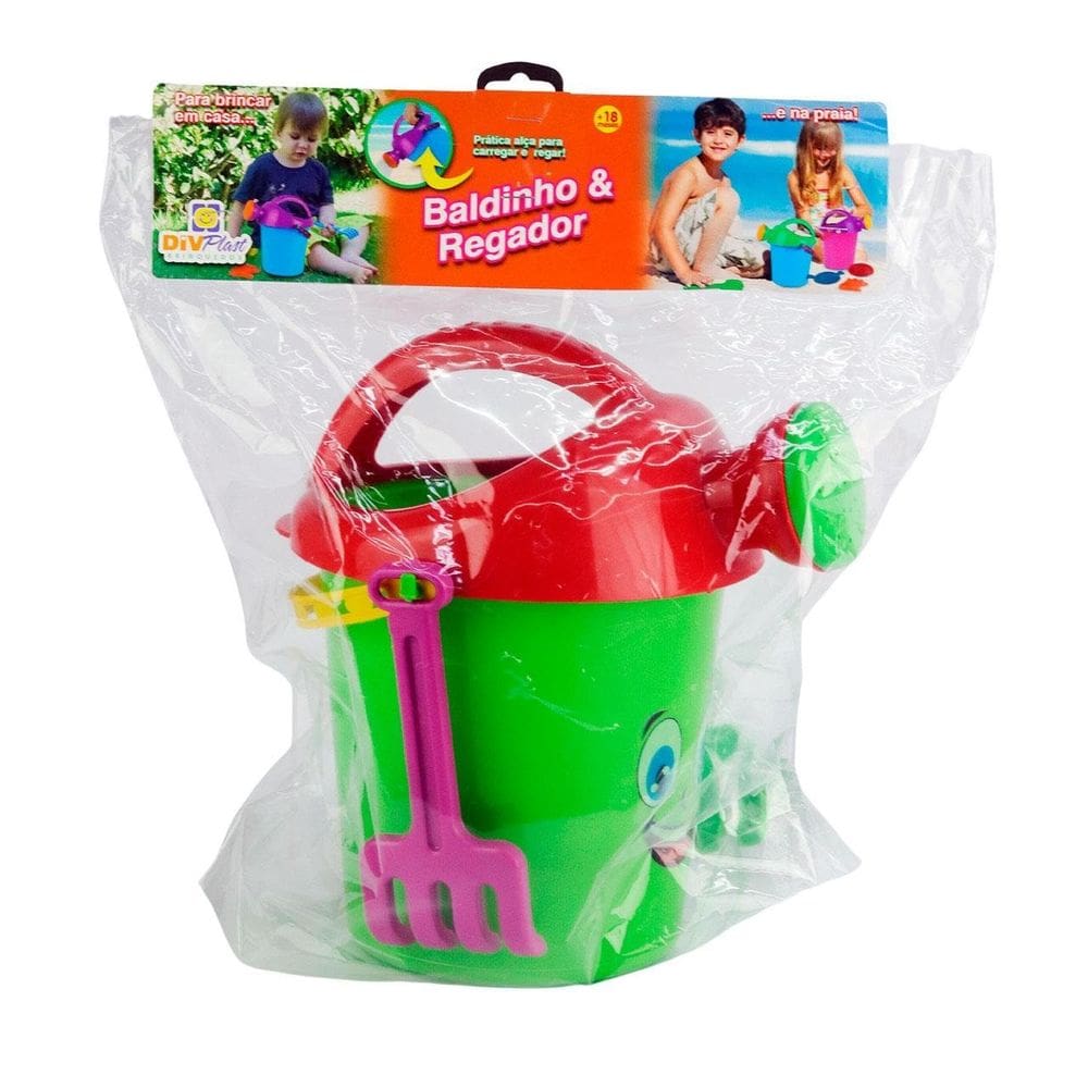 KIT Praia 10 Peças Balde Regador Color - Tudo em Caixa