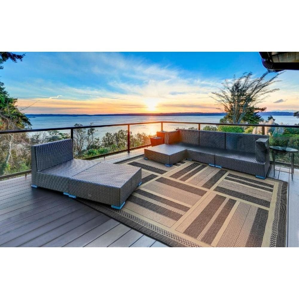 Mega Tapete Quadrado Natural Look Deck-B 215X215 Cm