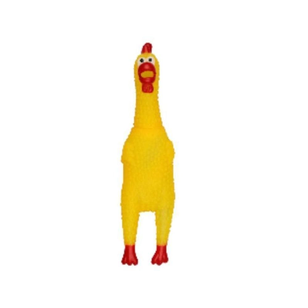 Mordedor Galinha Sonora 16Cm Brinquedo Interativo Para Pets