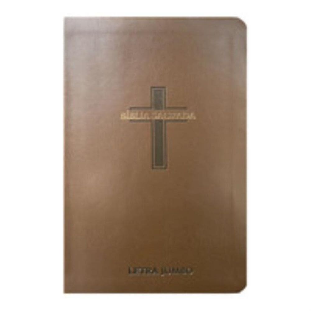 Bíblia jumbo arc full color capa pu luxo c/ harpa - Cruz marrom