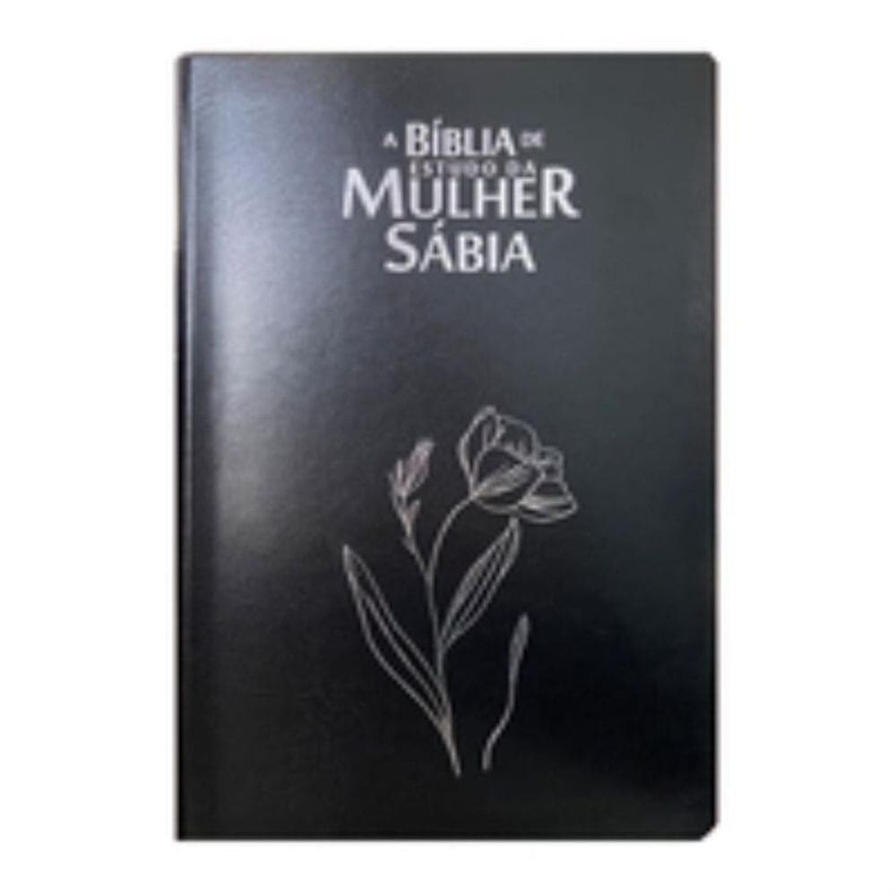 Bíblia da mulher sábia full color c/ harpa - Magnólia preta