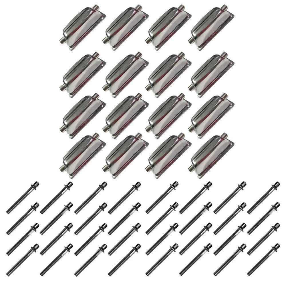 Kit 16 Canoas Tom Caixa Cromo 18.5 + 32 Parafusos 51X 6Mm M6