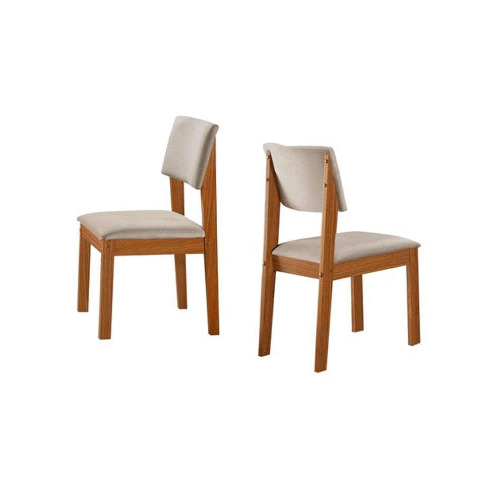Kit 2 Cadeiras para Mesa de Jantar Estofada Turim LJ Móveis