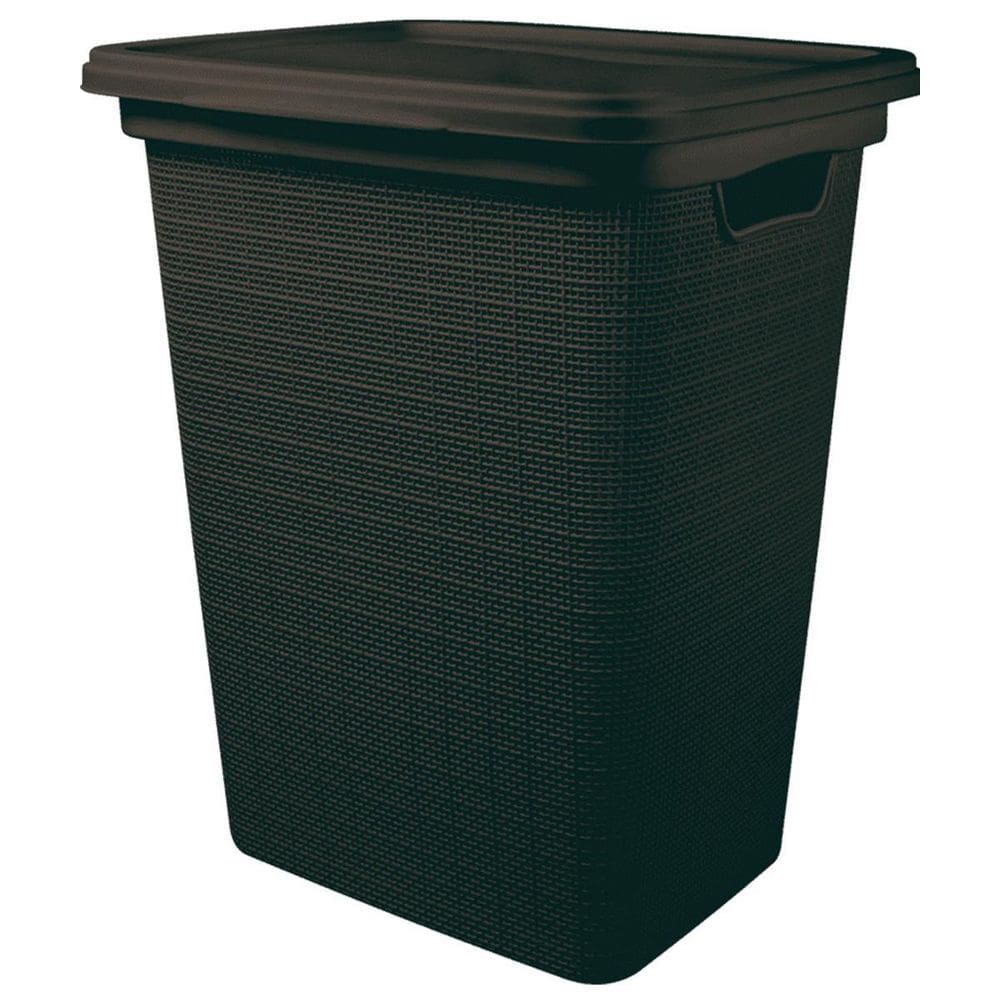 Cesto De Roupas Juta Preto 45 Litros Com Tampa 43X35X52Cm