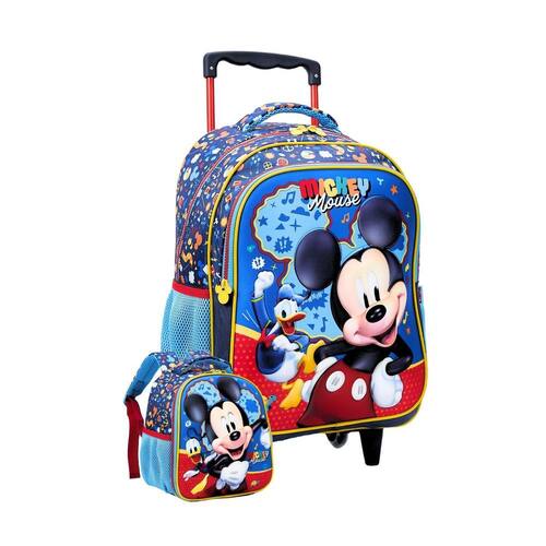 Kit Escolar Mochila Rodinha +Lancheira Mickey Casas Bahia