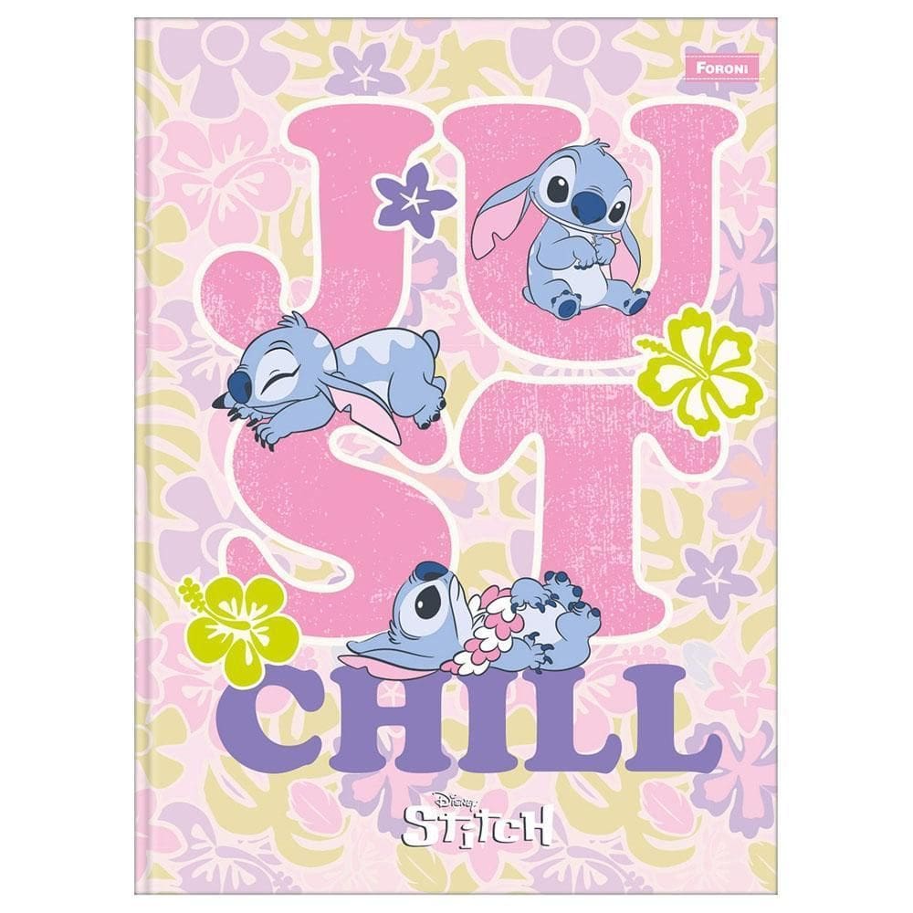 Caderno Univ 1 Matéria 80Fls Stitch Just Chill Foroni