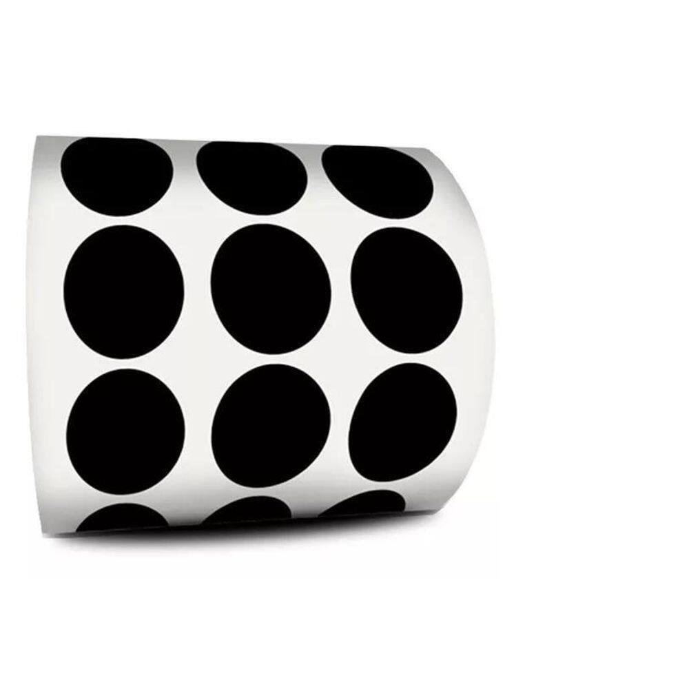 Etiqueta Adesiva Bolinha Colorida Preto 10Mm 1,0Cm Rolo 1000