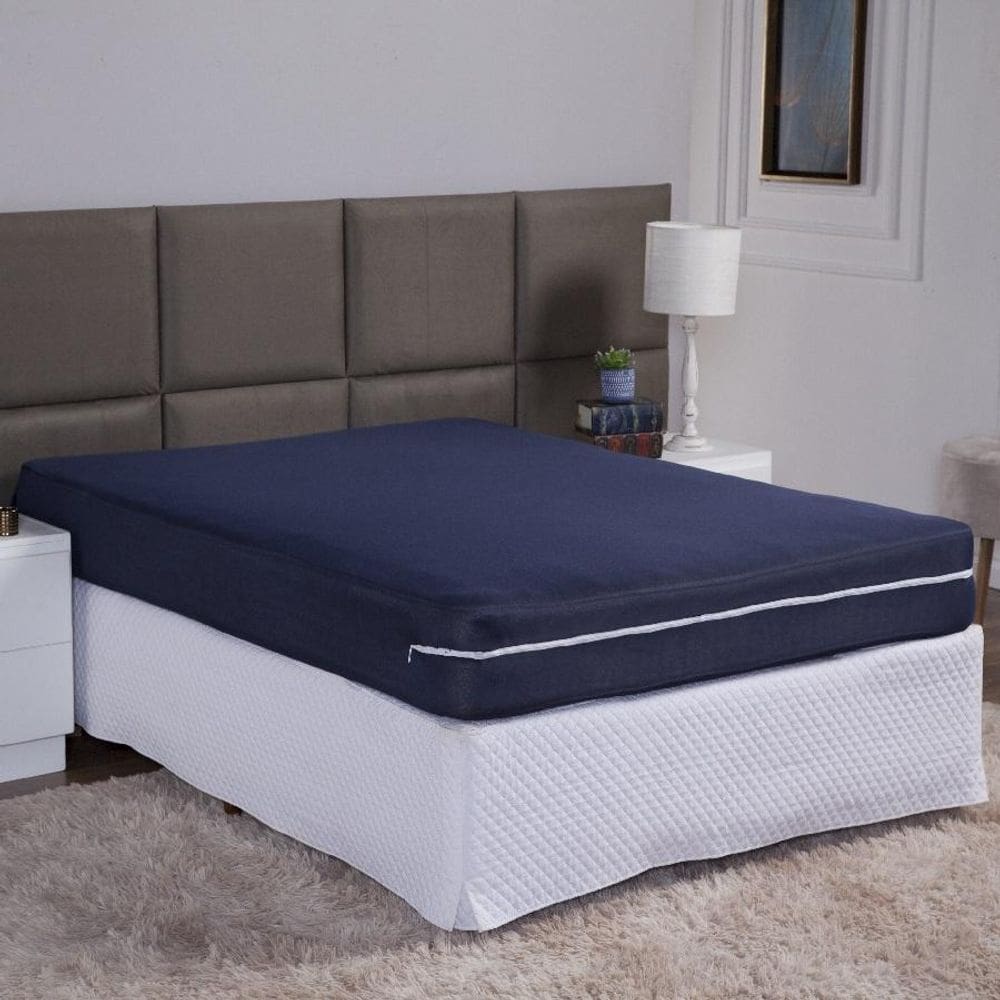 Capa Colchão Solteiro 25Cm Zíper Protetor Malha Lisa 1 Peça