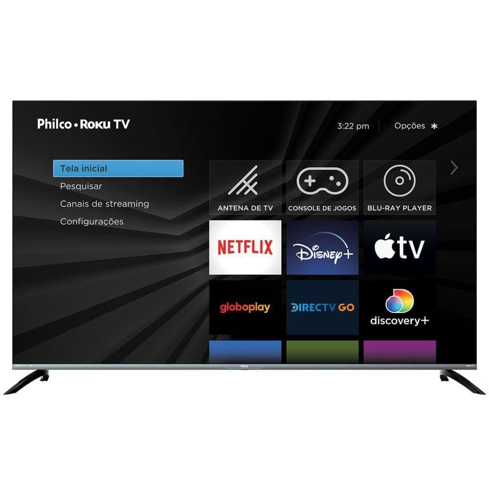 Smart 58" Philco LED 4K Roku Dolby Áudio PTV58G70R2CSGBL Bivolt