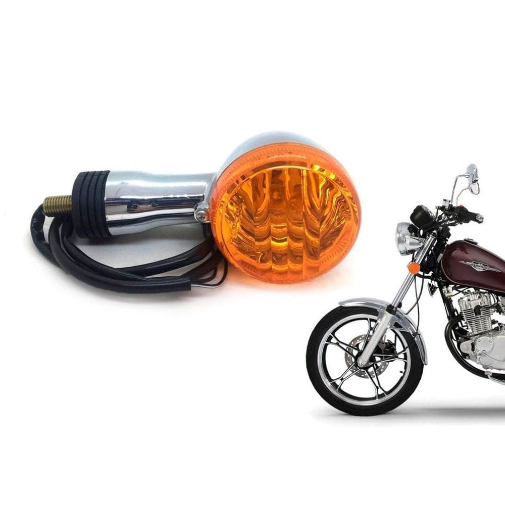 Pisca Traseiro Cromada Lente Laranja Suzuki Intruder 125