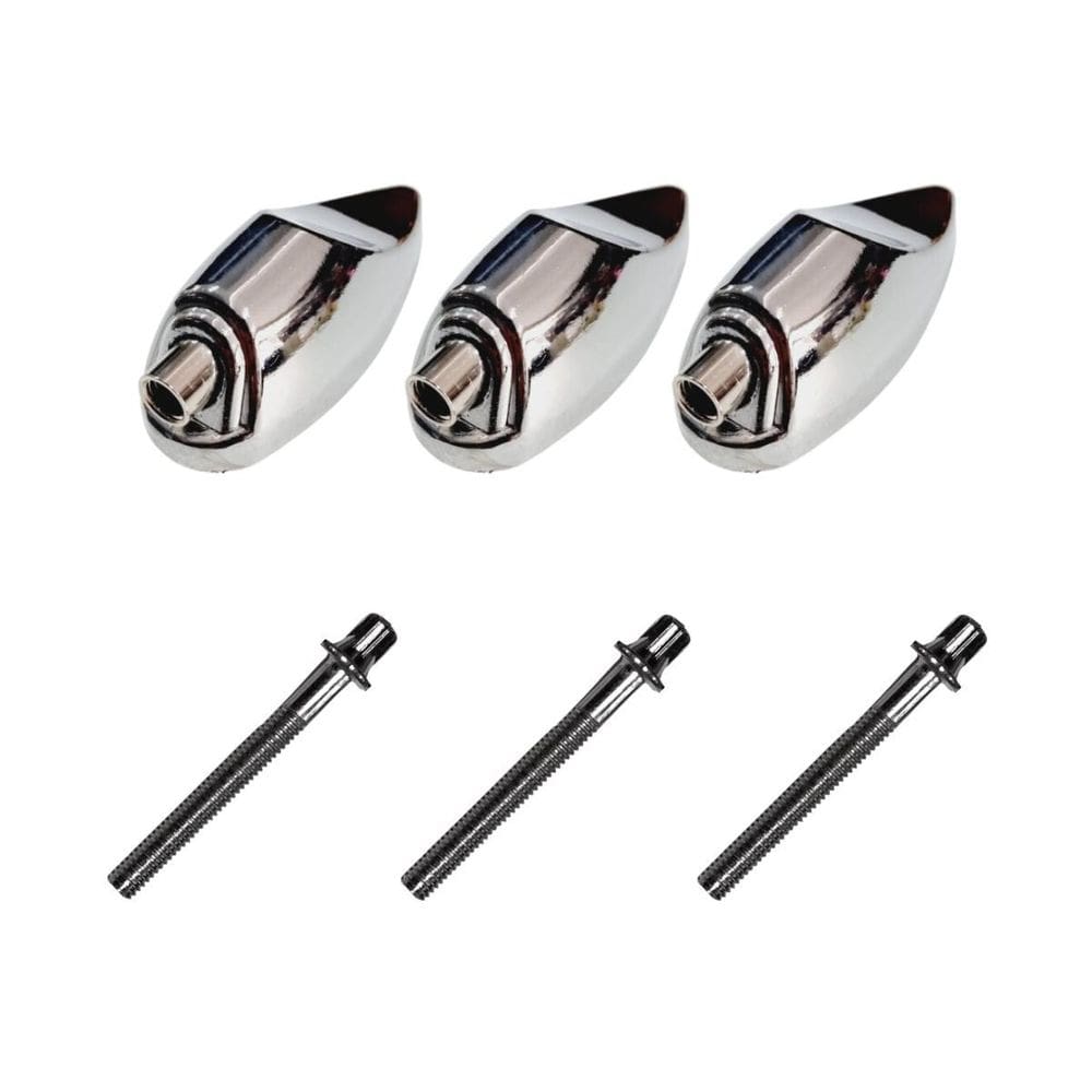 Kit 3 Canoas Tom Caixa Cromo 19.09 + 3 Parafusos 51 X 6Mm M6