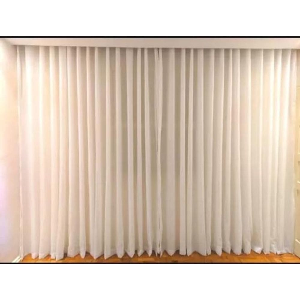 Cortina Voil Luxo Palha Forro 5,00 X 2,70 Metros Trilho