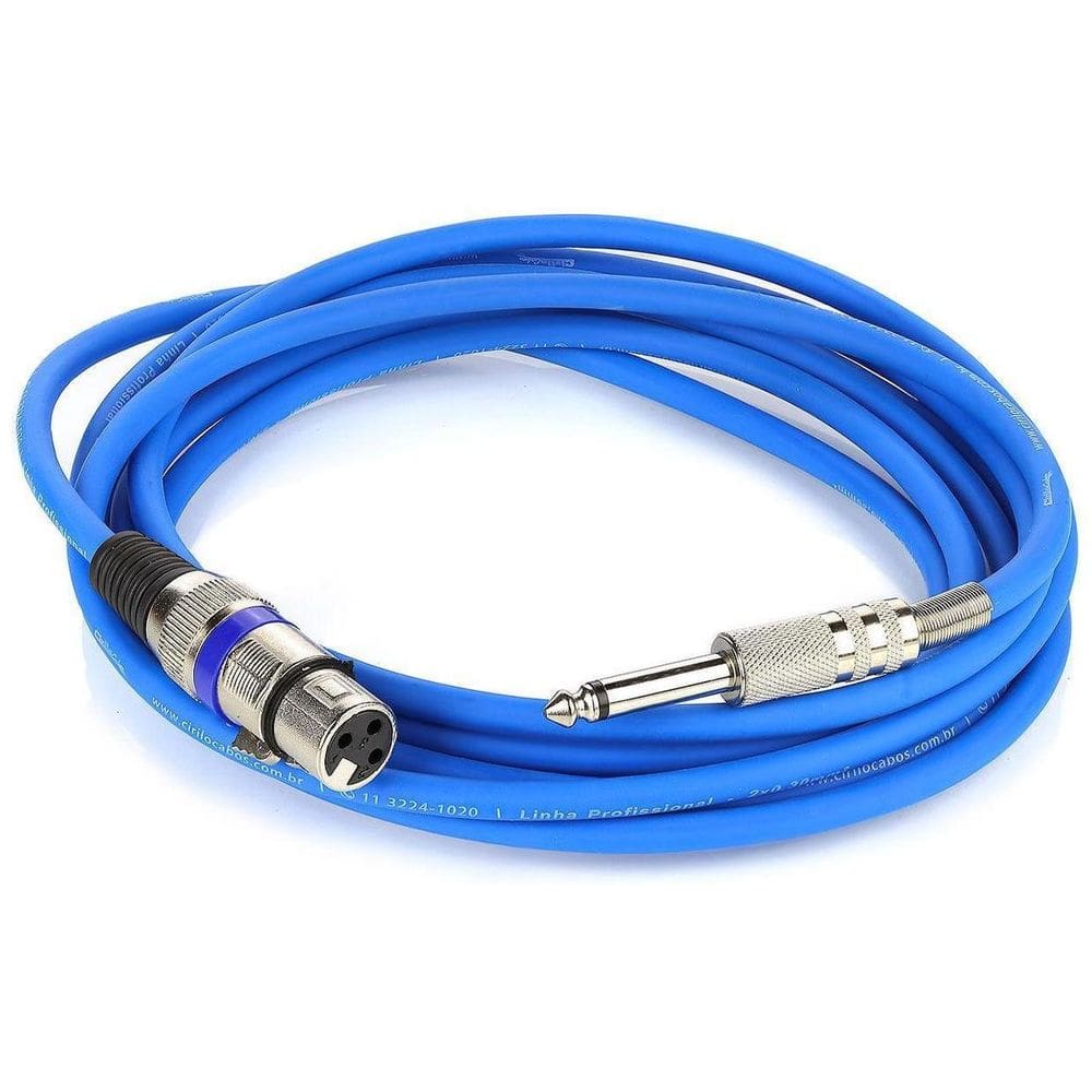 Cabo Para Microfone Xlr Fêmea X P10 Macho Preto 40M
