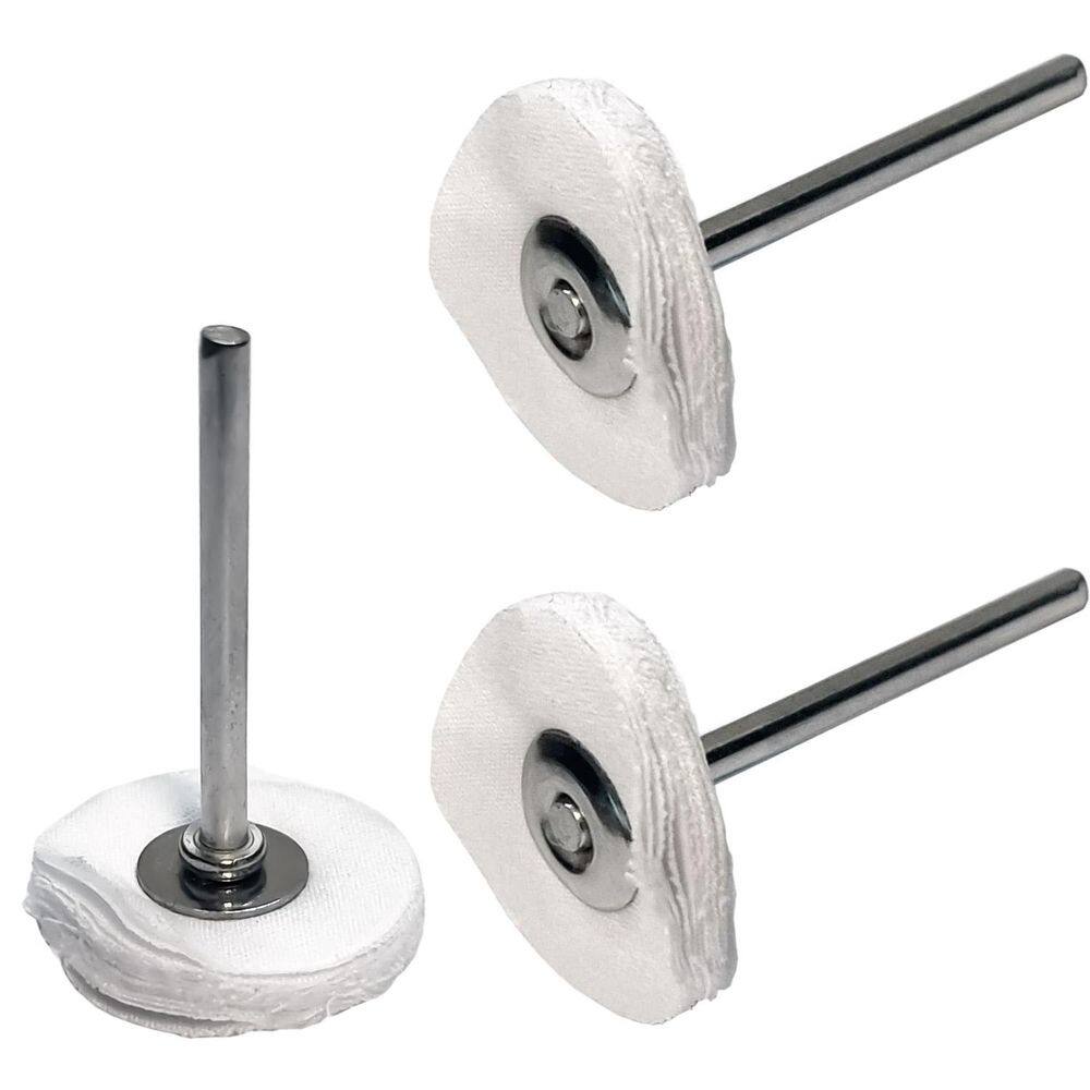 Kit 3 Rodas De Algodão 25Mm Haste 3Mm Polir Micro Retíficas